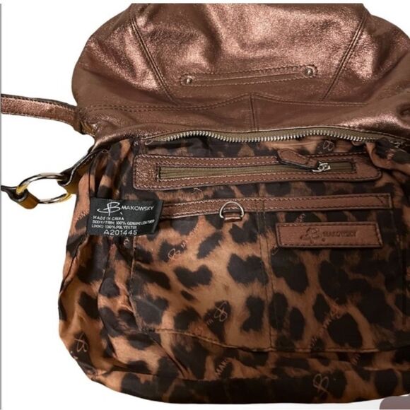 B.Makoswsky Bronze with sliver & Gold accent cross body Bag NWOT - Picture 3 of 11